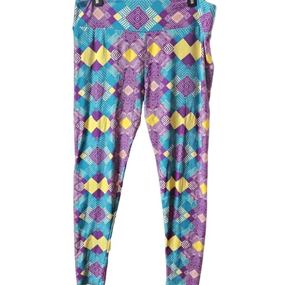 Multicolor Geometric Pattern Leggings Size Large - Picture 1 of 3